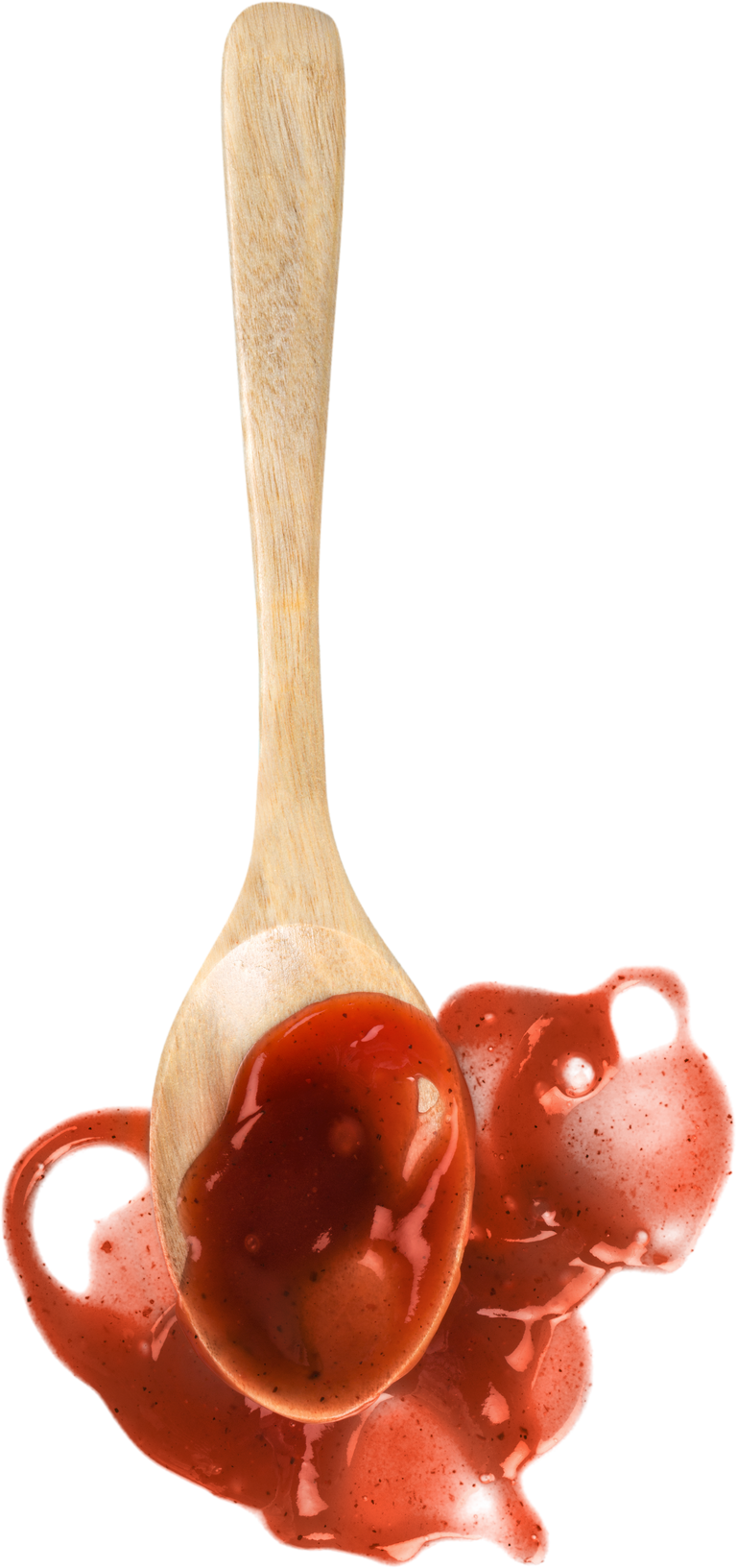 Spilled Sauce on Wooden Spoon Cutout